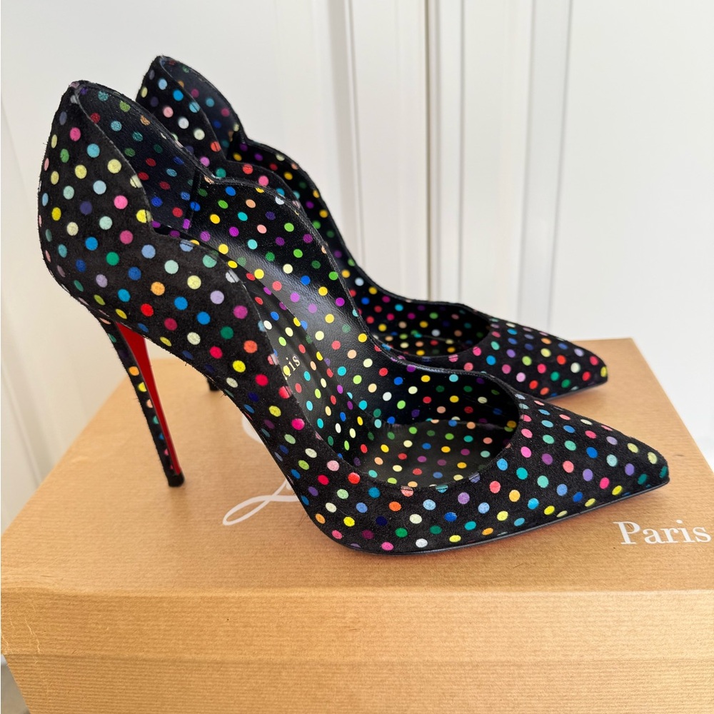 SoldChristian Louboutin Multicolor Polka Dot Heels size 38